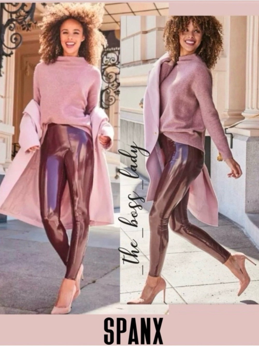 Spanx pants Large faux leather patent leggings